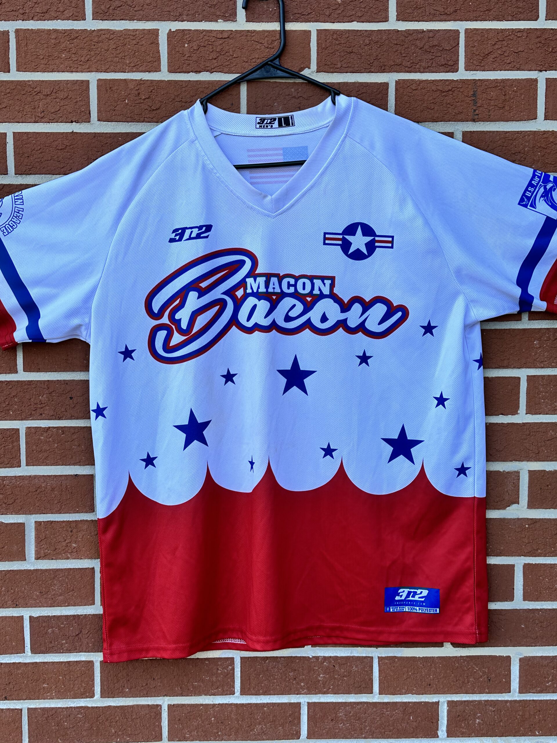 Macon Bacon 2022 Game Worn Military Appreciation Jersey #24 Size Large